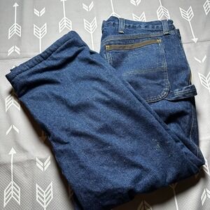 ❌SOLD❌Wrangler Riggs Work Wear Mens Carpenter Jeans Sz 42 x 30 Durashield Fleece